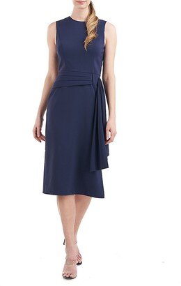 Raven Stretch Crepe Midi-Dress