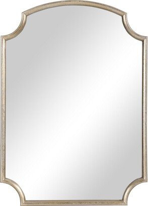 28 Inches Arched Top Accent Mirror with Concave Corners, Gold