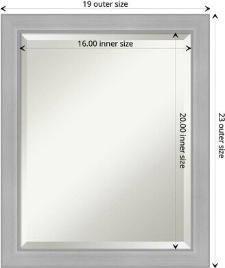 Beveled Bathroom Wall Mirror - Vista Brushed Nickel Frame