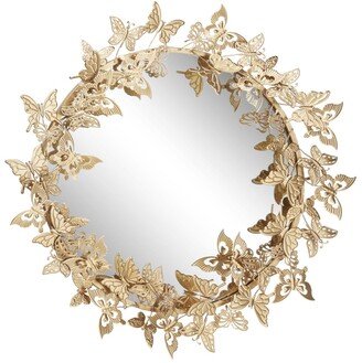 Glam Metal Wall Mirror, 28 x 28