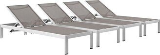 Outdoor Shore Set Of 4 Patio Chaise Loungers