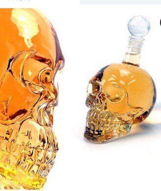 Skull Gothic Bars Whiskey Decanter 1000Ml Glass Head Wine Bottle Liquor For Scotch Vodka Whisk