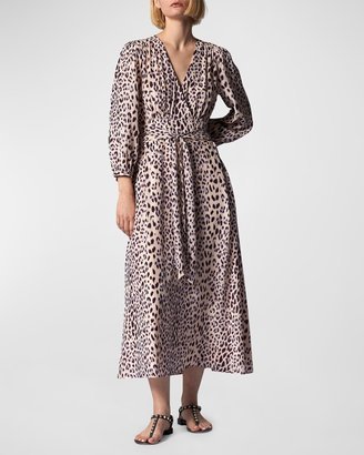 Sadie Leopard-Print Midi Dress