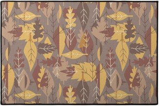 Door Mats: Leaf Pile Door Mat, Brown