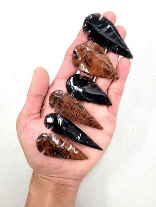 Obsidian Crystal Arrowheads - 2 To 3 Stone Spear Head