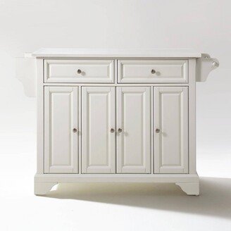 Lafayette Granite White Top Full Size Kitchen Island/Cart White