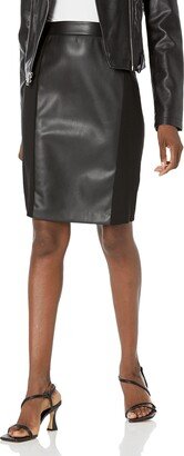 Women's Pullon Pleather FRNT Panel Skirt
