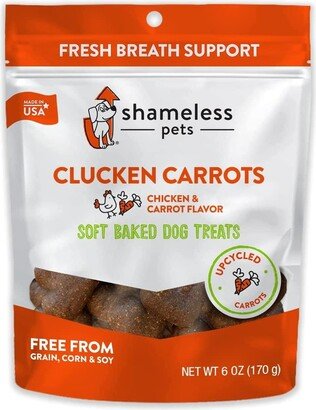 Shameless Pets Soft-Baked Dog Treats | Clean, Natural, Grain-Free Dog Biscuits | Made w/Upcycled Ingredients in Usa | Clucken Carrots | 6oz, Case of 6