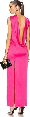 Sleeveless Gown in Fuchsia