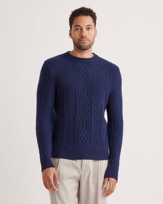 Mongolian Cashmere Cable Crewneck Sweater