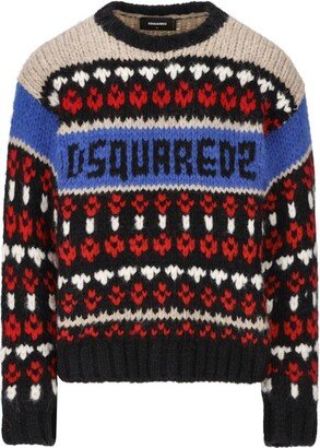 Logo Intarsia-Knit Jumper-AD