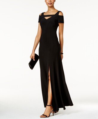 Cold-Shoulder Keyhole Gown