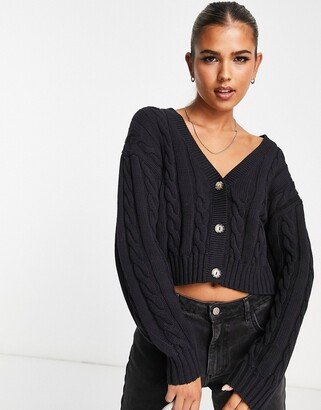 knit cardigan in black