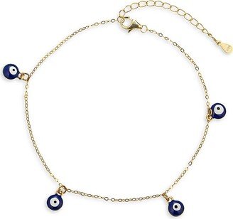 Eye Candy LA Luxe Goldtone & Enamel Evil Eye Charm Anklet