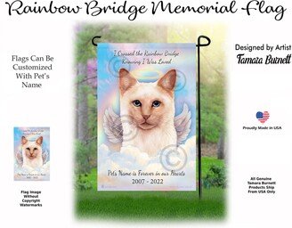 Siamese Flame Point Cat - Pet Memorial Garden Flag With Personalization Options