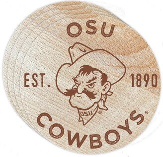 R & Imports Oklahoma State Cowboys Wood Coaster Engraved 4-Pack