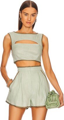 Bound Cutout Crop Top-AA