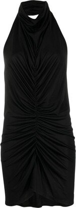 Cowl-Neck Draped Minidress