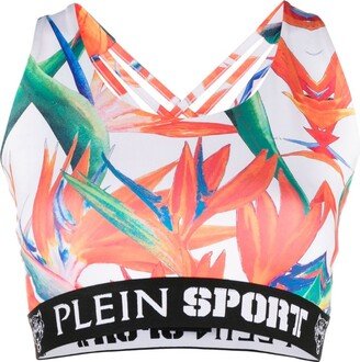 Botanical-Print Jogging Bra