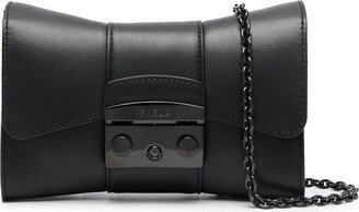 Chain-Strap Leather Crossbody Bag