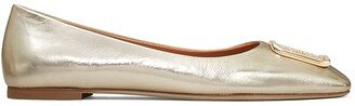 Georgia Metallic Leather Ballet Flats