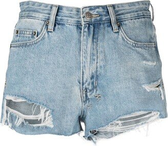 Kali distressed-finish denim shorts