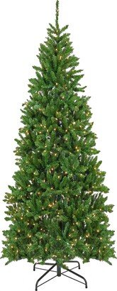 National Tree Company 7.5' Pre-Lit Artificial Chesterfield Spruce Hinged Tree, 600 Clear Lights- Ul