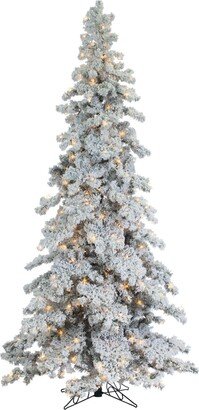 9Ft. Heavily Flocked Layered Spruce with 750 clear lights