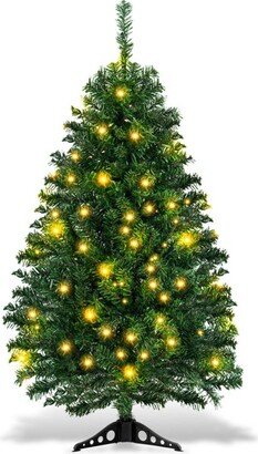 4Ft Pre-Lit Charlie Pine Christmas Tree Plastic Led Lights