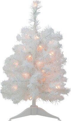 Northlight 18 Pre-Lit Snow White Artificial Christmas Tree - Clear Lights