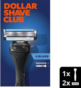 Dollar Shave Club 4-Blade Men's Razor Starter Set - 1 Handle + 2 Cartridges - 3pk