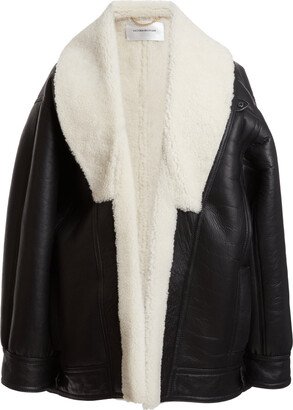Shearling-Lined Leather Jacket-AA