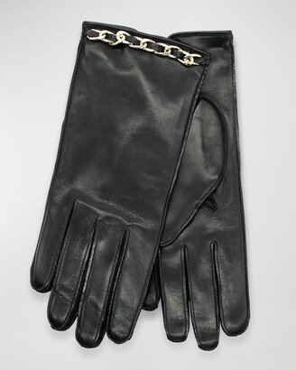 Chain Napa Leather Short Gloves