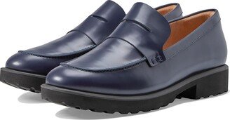 Geneva Loafer (Navy Blazer Box Calf) Women's Shoes