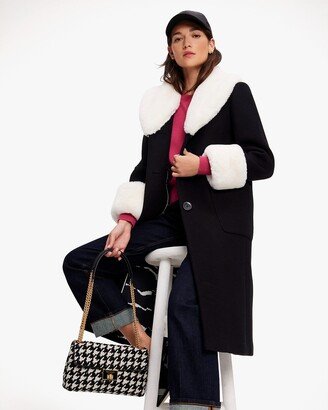 Faux Fur Trim Wool Coat