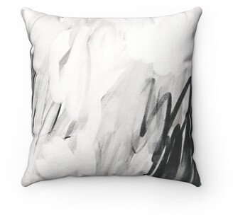 Throw Pillow Cover, Abstract, Industrial White Gray, Black Lines, Simple Minimalist, Fancy Elegant Luxury, Decorative Pillowcase