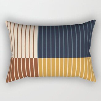 Color Block Line Abstract XIII Rectangular Pillow