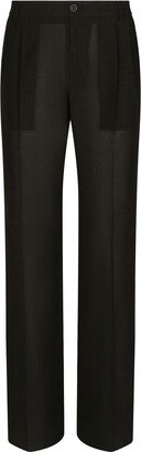 Flared Tailored-Cut Trousers