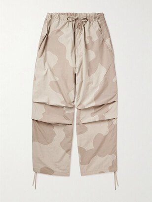 Kaptain Sunshine Wide-Leg Camouflage-Print Cotton-Ripstop Drawstring Trousers