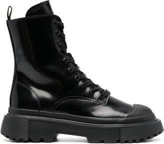 Lace-Up Combat Boots-AJ