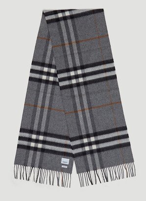 Giant Check Cashmere Scarf - Man Scarves Grey One Size