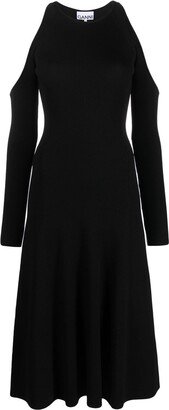 Melange cut-out midi dress