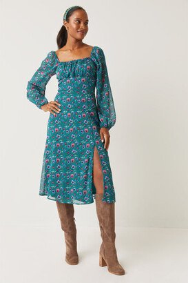 Charlotte Long Sleeve Floral Midi Dress