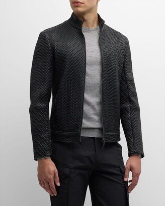 Men's Textured Leather Jacket