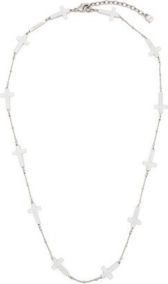 Cross-Motif Ball-Chain Necklace