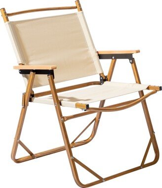 Imitation Wood Grain Spray Paint Camping Chair Khaki