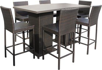 Barbados Pub Table Set w/ Barstools 8 Piece Outdoor Patio Furniture