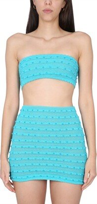 Embellished Knitted Cropped Top-AA