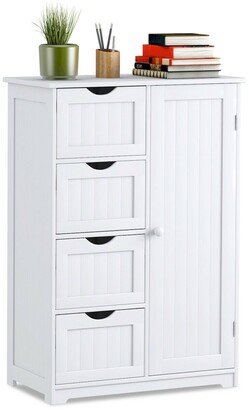 Wooden 4 Drawer Bathroom Cabinet Storage Cupboard 2 Shelves