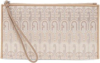 Opportunity Logo Monogram Zipped Clutch Bag